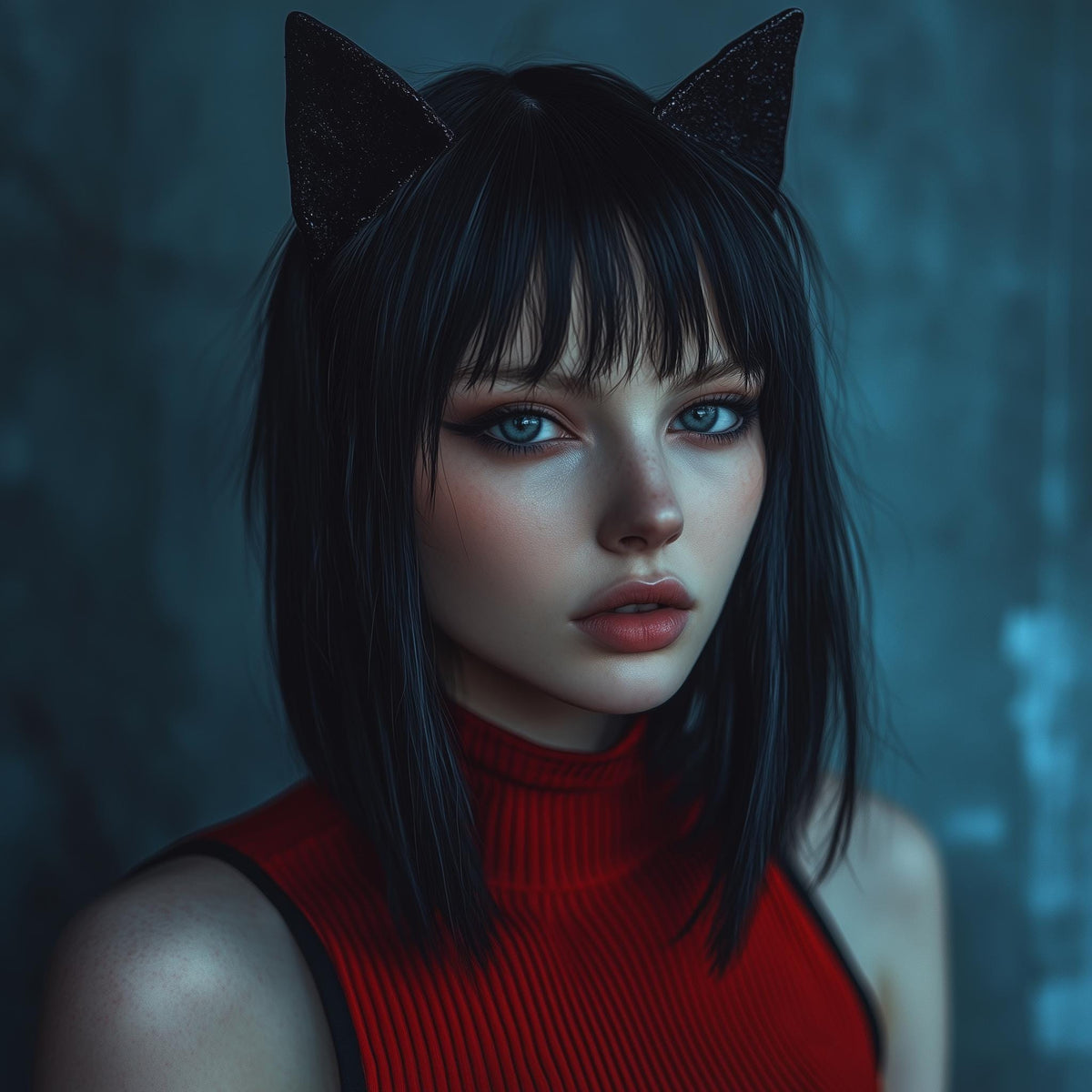 Alternate view of the 3D printed cat ear costume headband.