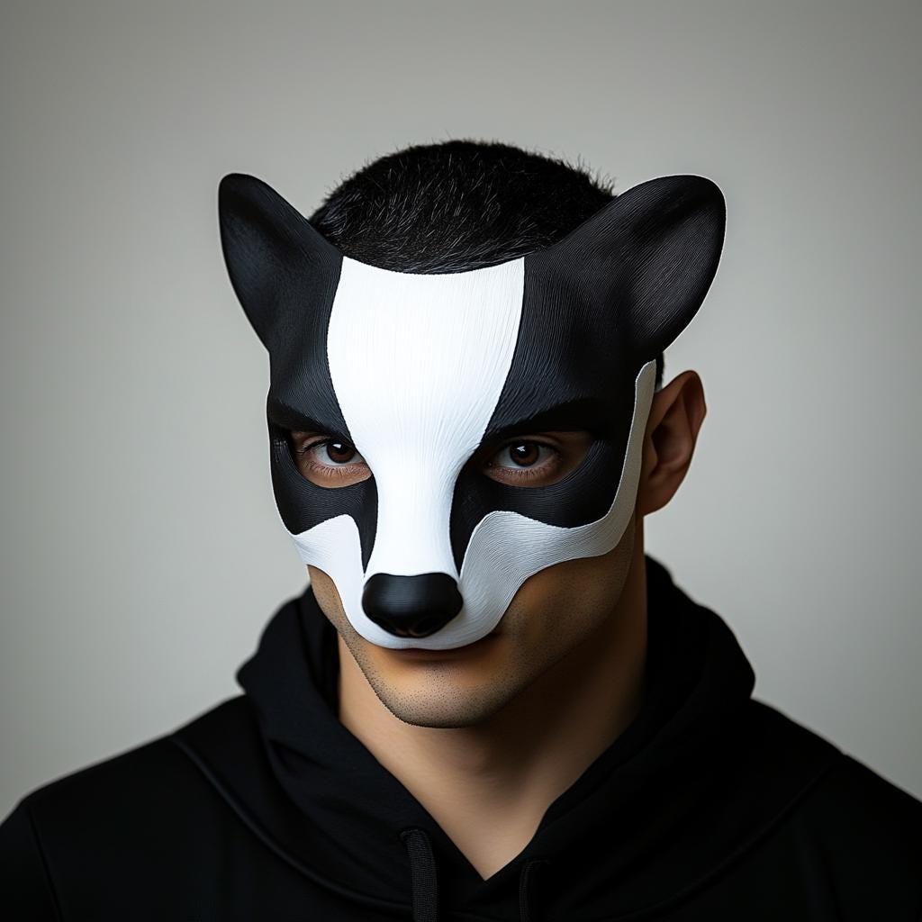Additional product view of 3D Printed Badger Mask.