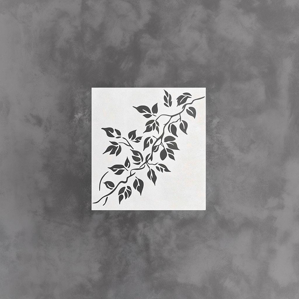 Product detail view of 3D Printed Leaf Vine Painting Stencil.
