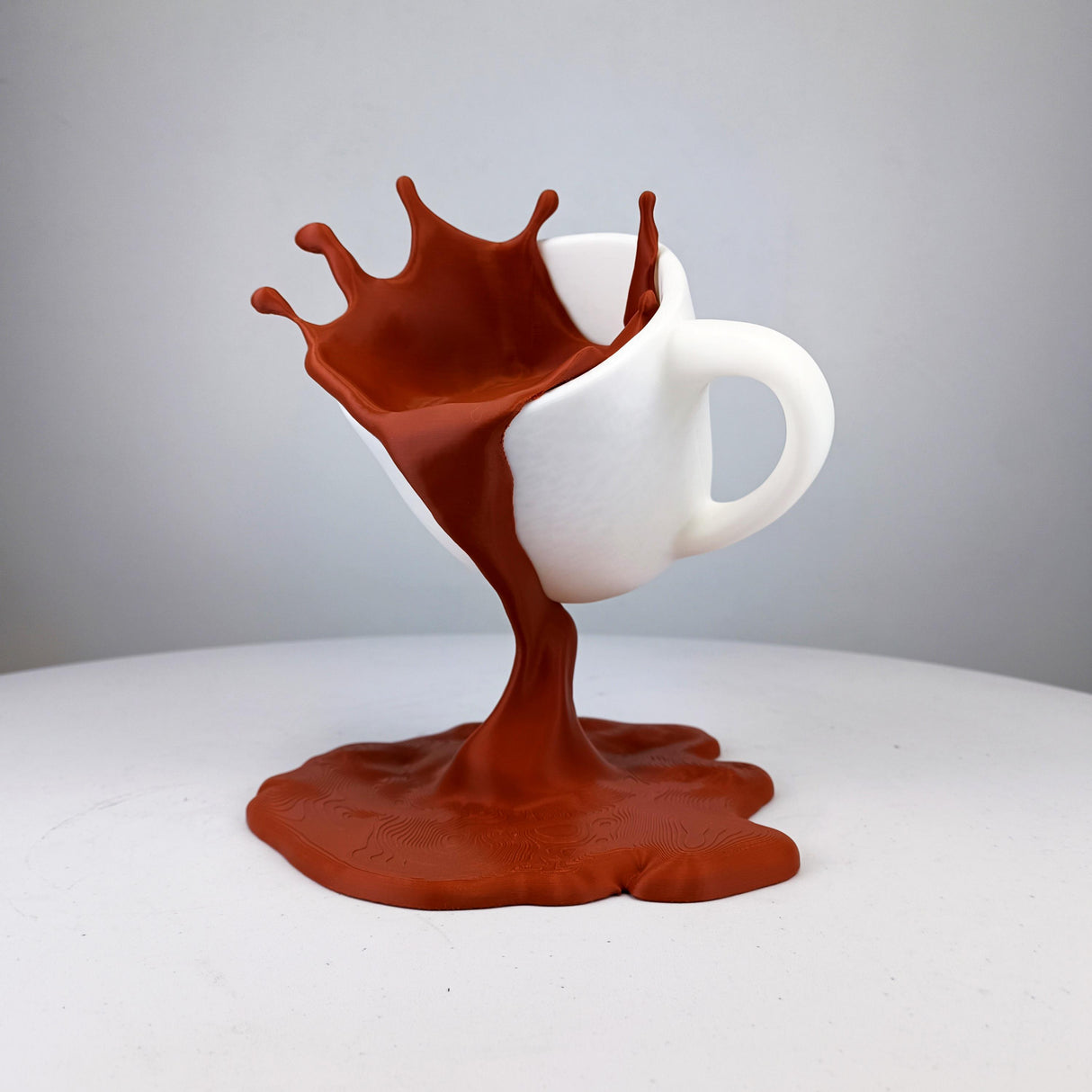 Additional product view of 3D Printed Coffee Splash Illusion Sculpture.