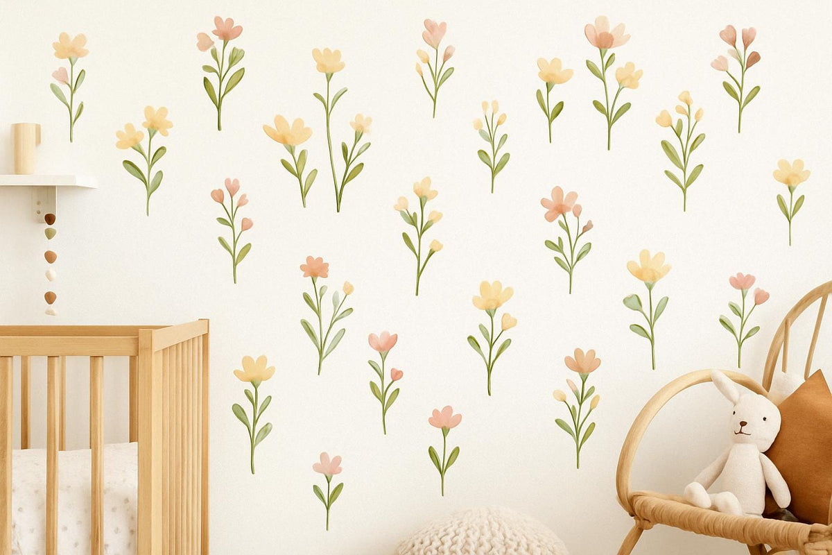 Product presentation view of Flower Wall Decals.