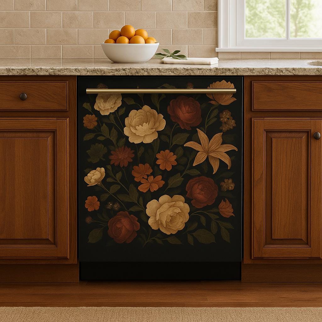 Product gallery view of Vintage Rose Dishwasher Cover.