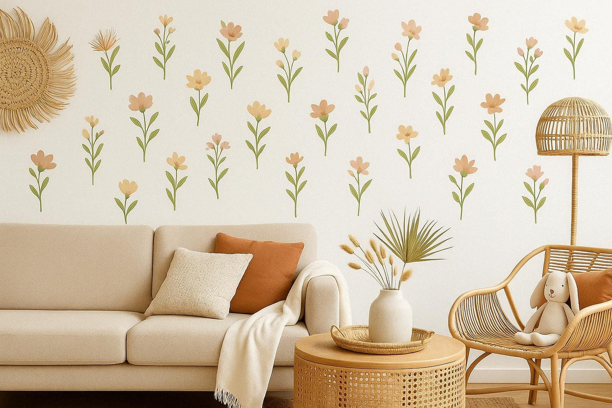 Product view of Flower Wall Decals.