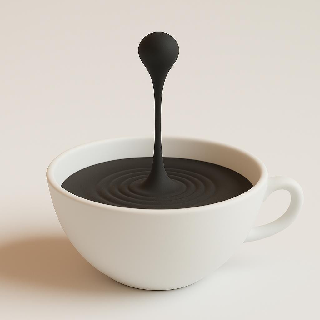 Alternate product view of Floating Coffee Drop Sculpture.
