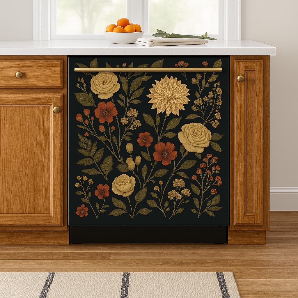 Product gallery view of Dark Floral Dishwasher Cover.
