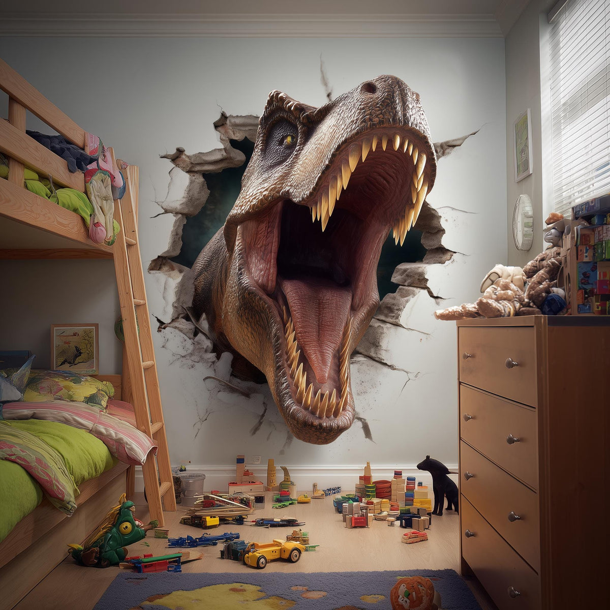 Alternate product presentation of T-Rex Wall Decal for Kids Room.