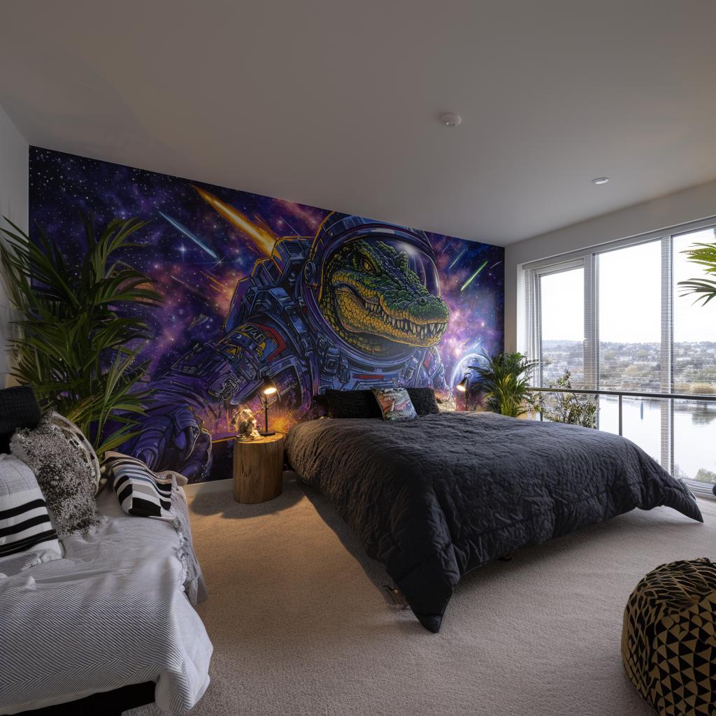 Alternate product view of Space Wallpaper Decal.