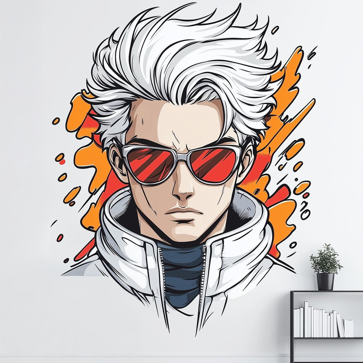 Alternate product view of Anime Wall Decal Male Character.