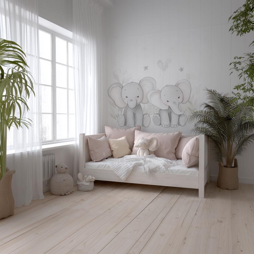 Product gallery view of Elephant Wall Decal for Nursery.