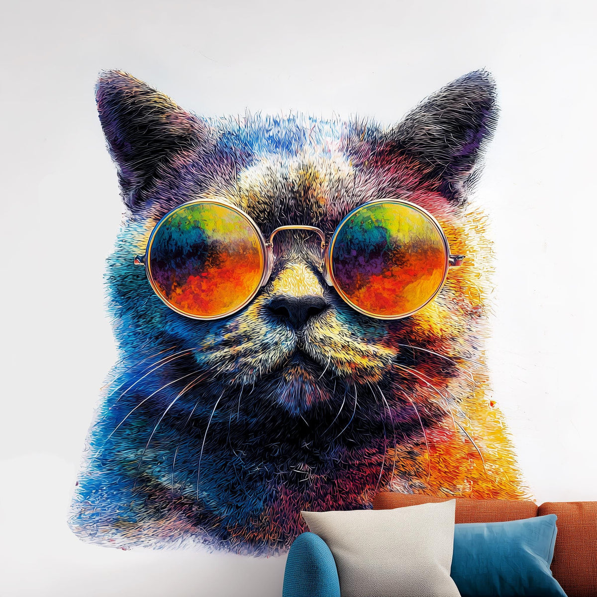 Alternate product view of Cool Cat Wall Decal.