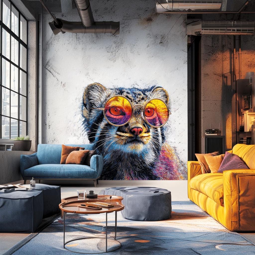 Product gallery view of Pallas Cat Wall Decal.