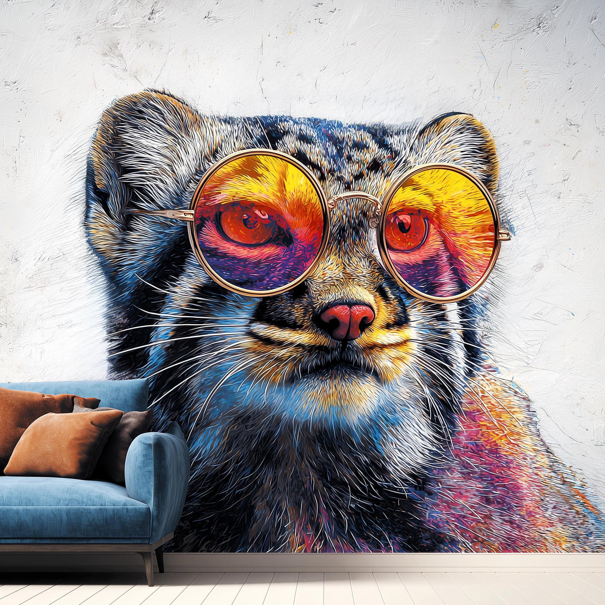 Alternate product view of Pallas Cat Wall Decal.