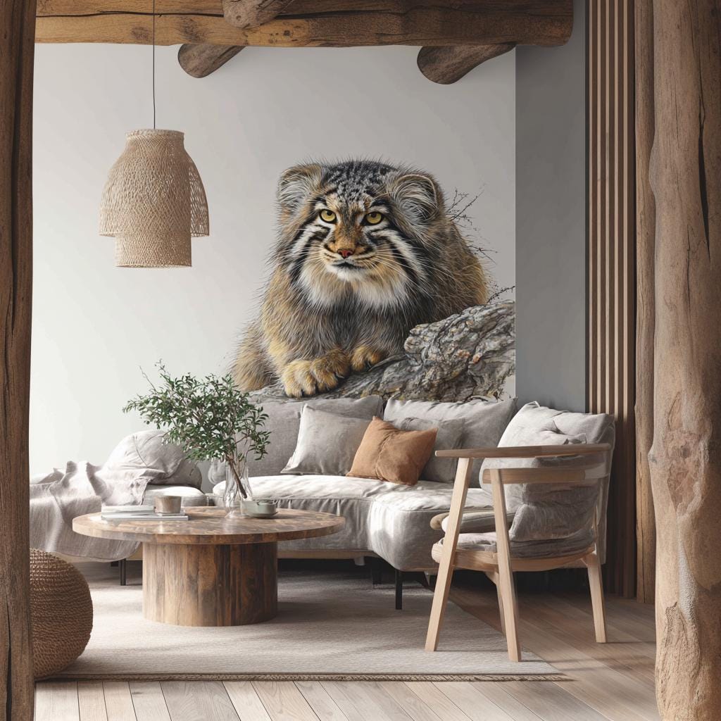 Product gallery view of Pallas Cat Wall Decal.