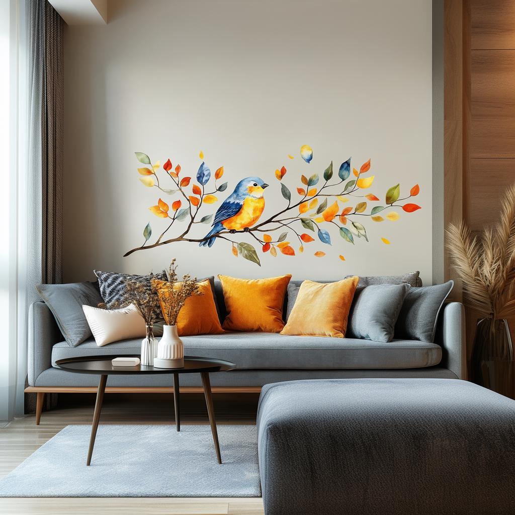 Product gallery view of Bird on Branch Wall Decal.