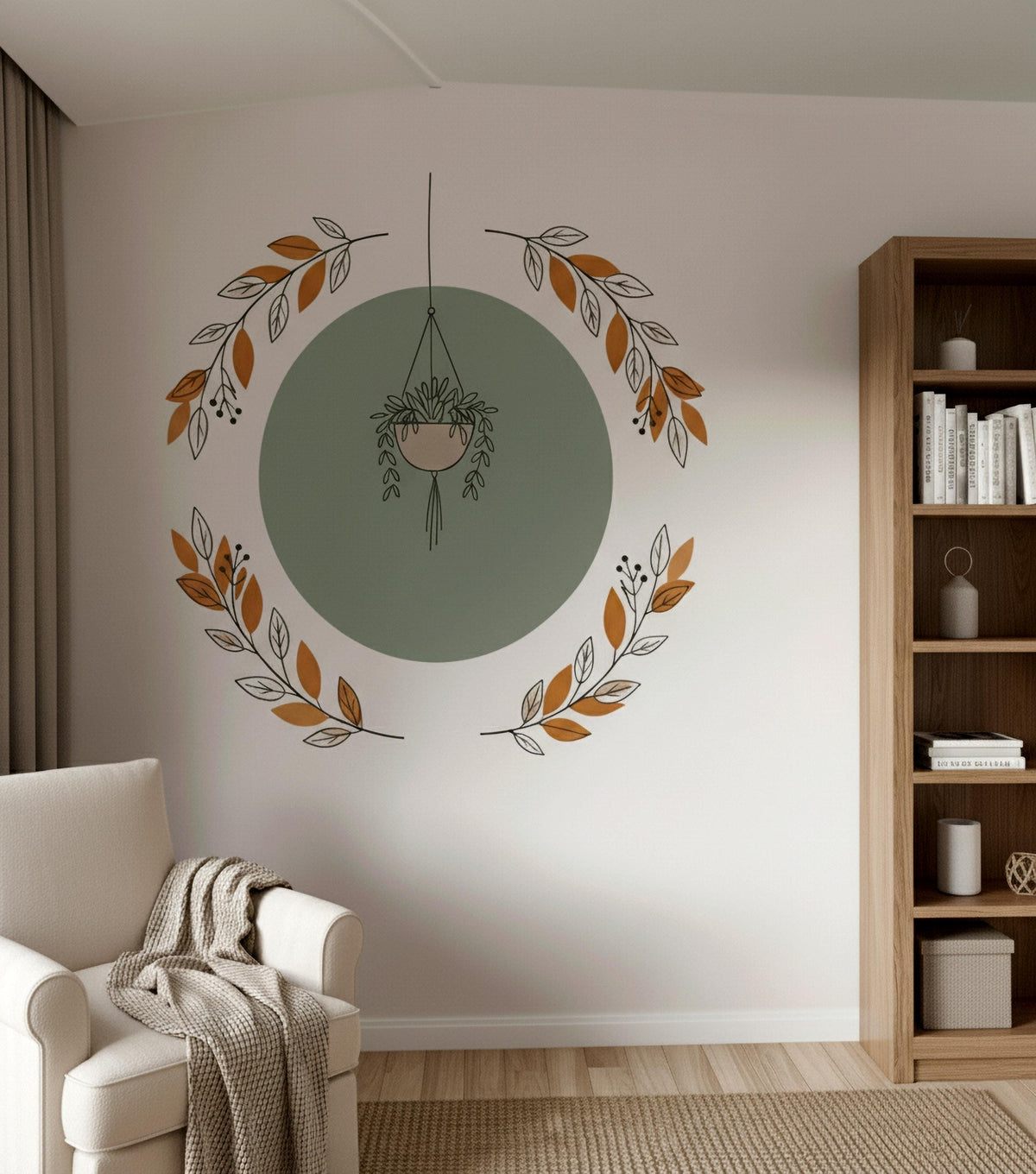 Product gallery view of Hanging Plant Wall Decal.