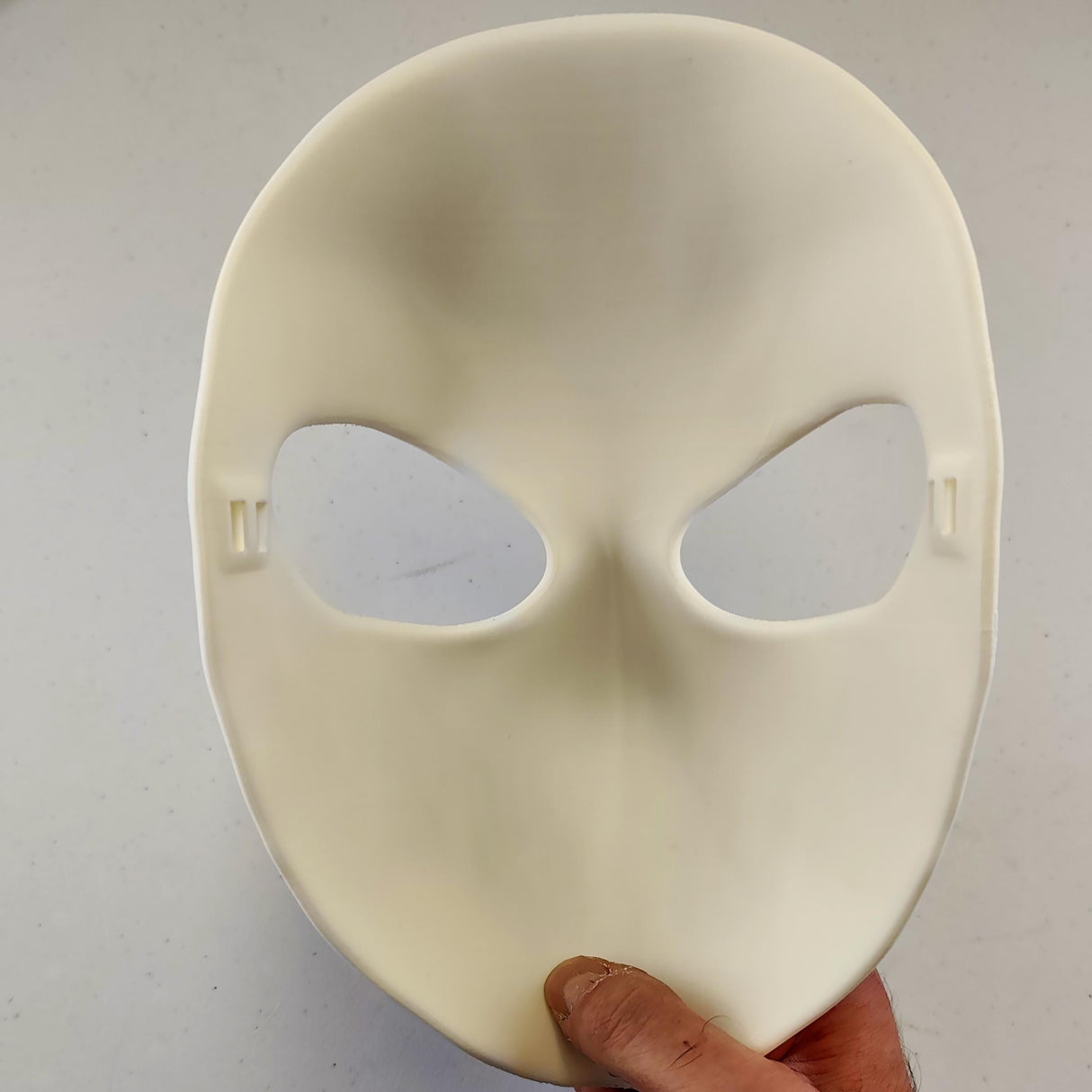 Product presentation view of 3D Printed Skull Assassin Mask.