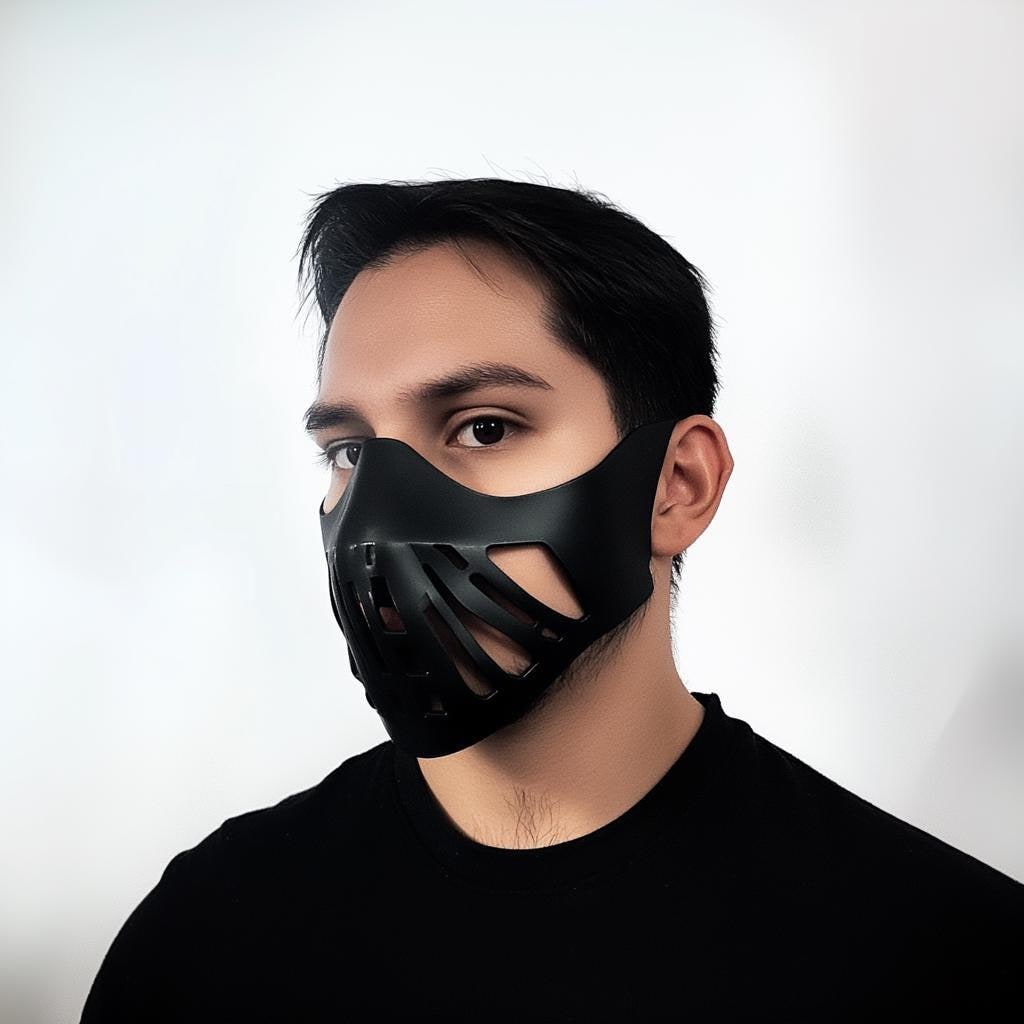 Product gallery image 5 of 3D Printed Futuristic Warrior Face Mask.