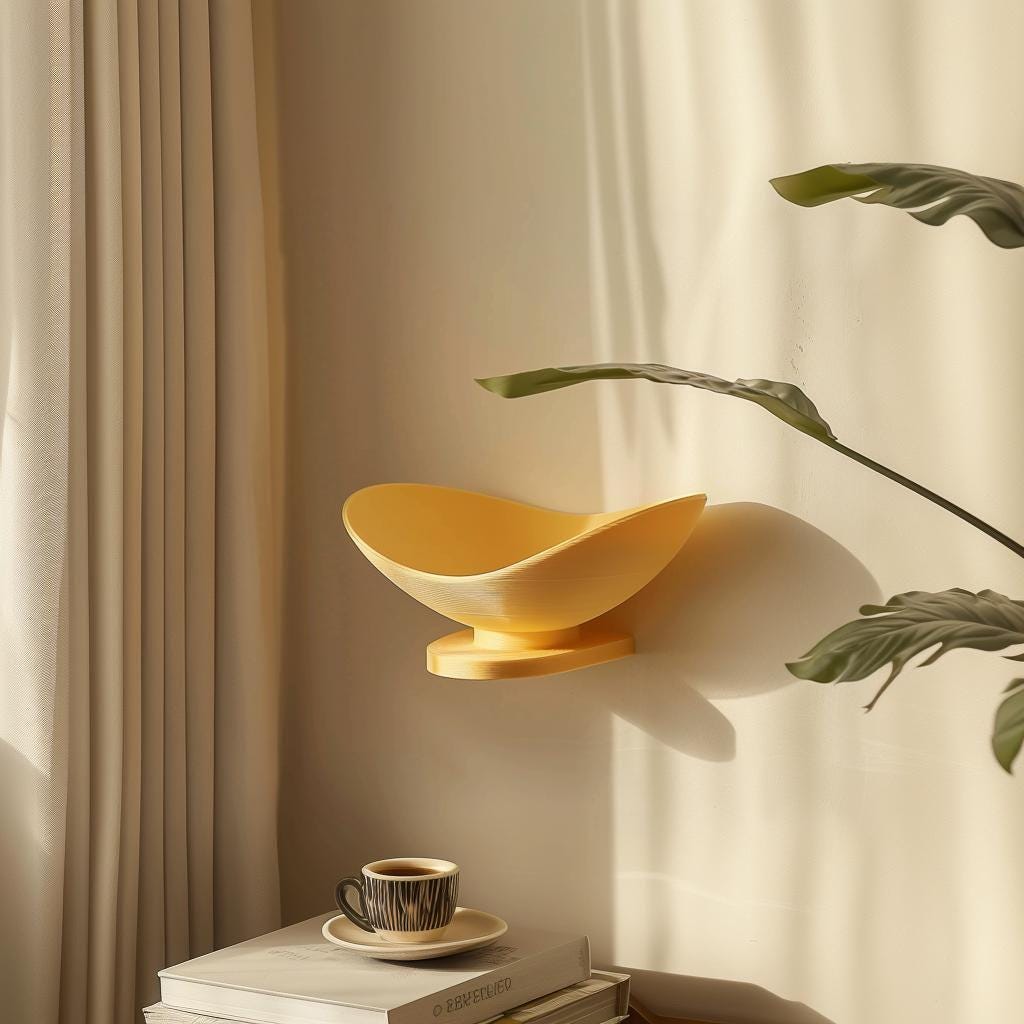 Additional product detail of 3D Printed Sculptural Bowl Wall Shelf.