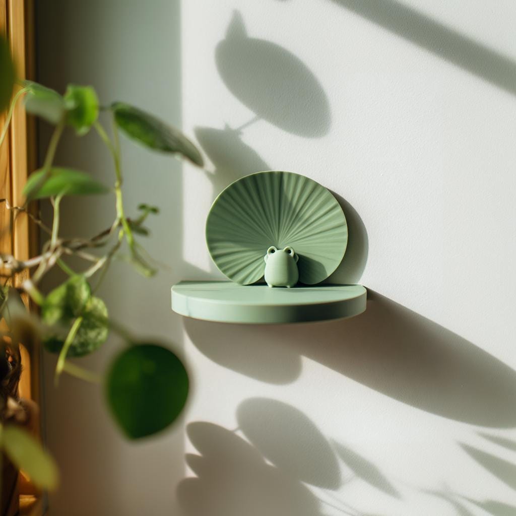 Product gallery view of 3D Printed Frog Wall Shelf.
