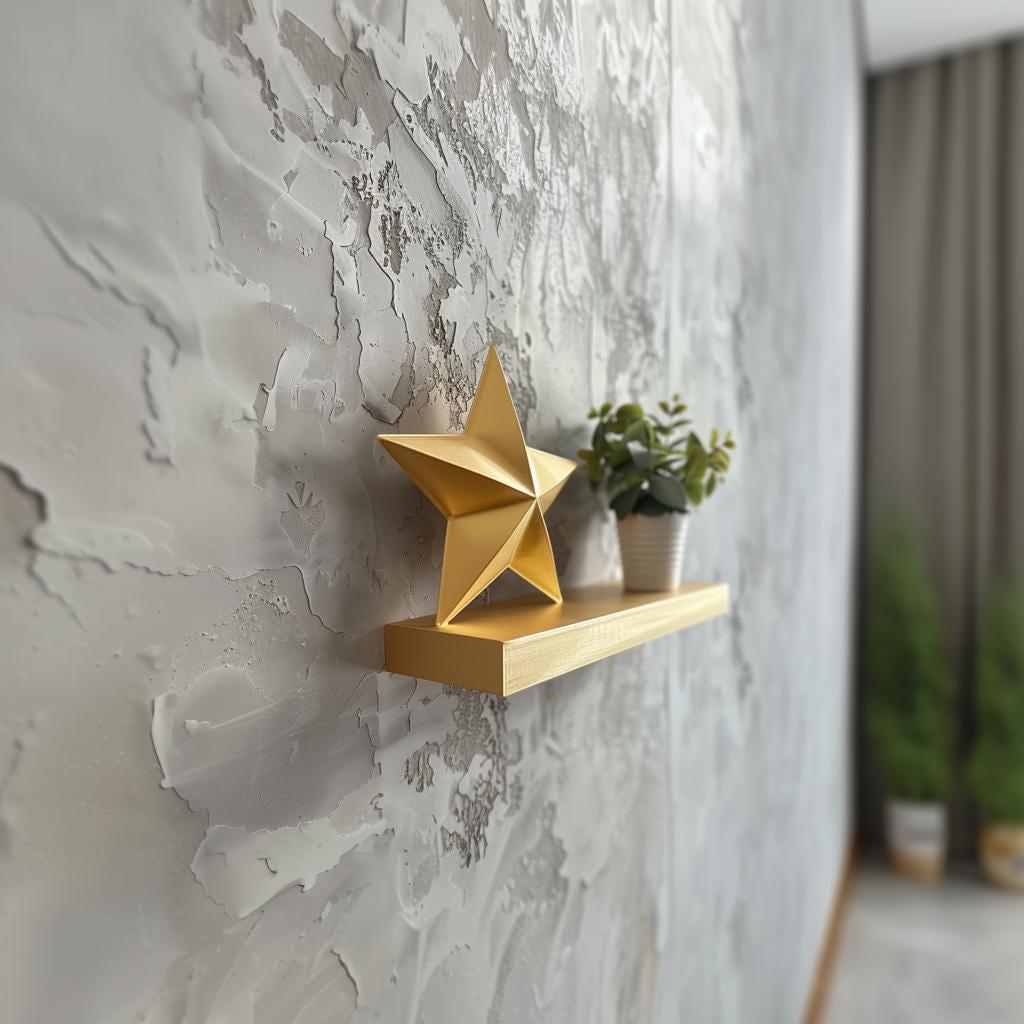 3D Printed Star Wall Shelf shown in the product image.