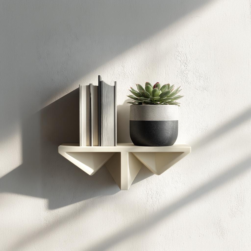 Additional product view of 3D Printed Geometric Book Wall Shelf.