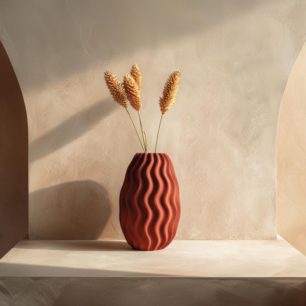Product gallery view of 3D Printed Organic Wavy Vase.