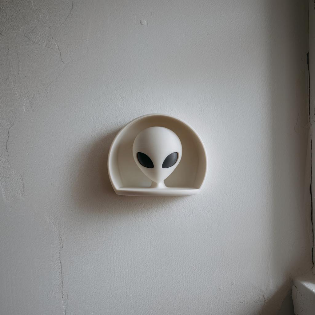 Alternate product view of 3D Printed Alien Niche Wall Shelf.