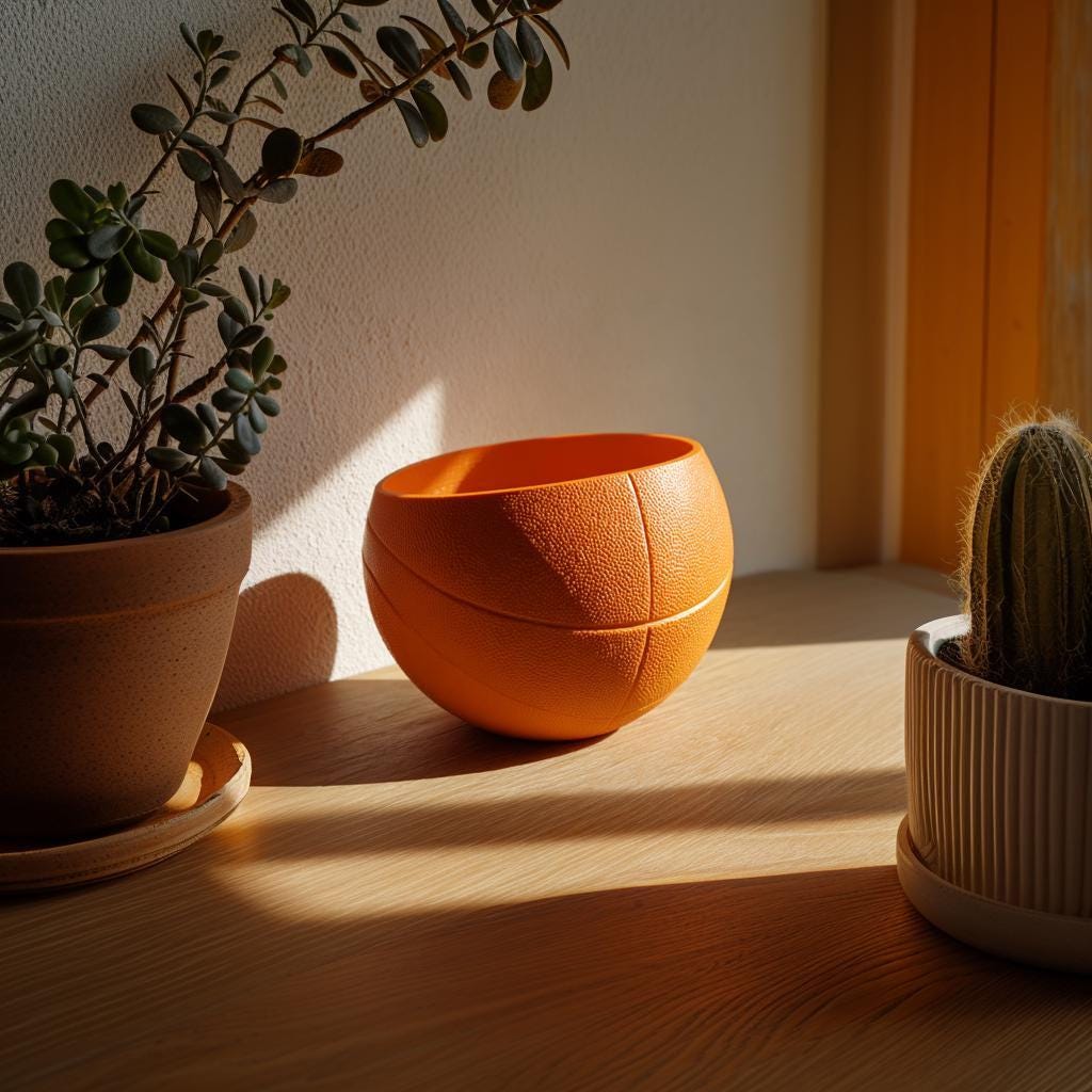 Alternate product view of 3D Printed Basketball Catchall Bowl.