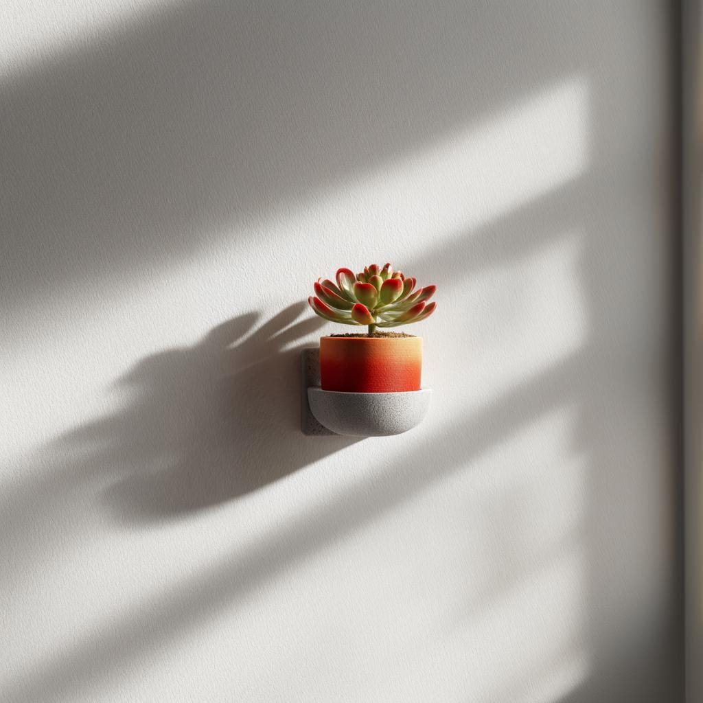3D Printed Mug Planter Wall Shelf shown in the product image.