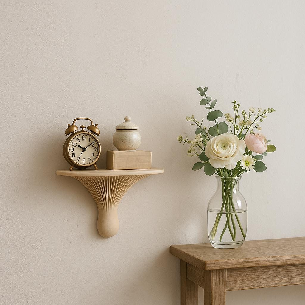 Alternate gallery view of 3D Printed Mushroom Wall Shelf.