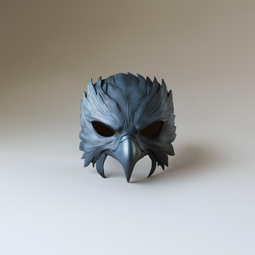 Alternate product presentation of 3D Printed Gothic Raven Beak Mask.