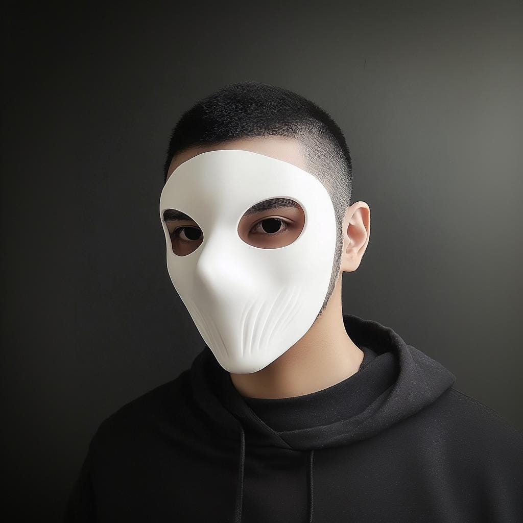 Alternate product view of 3D Printed White Full Face Cosplay Mask.