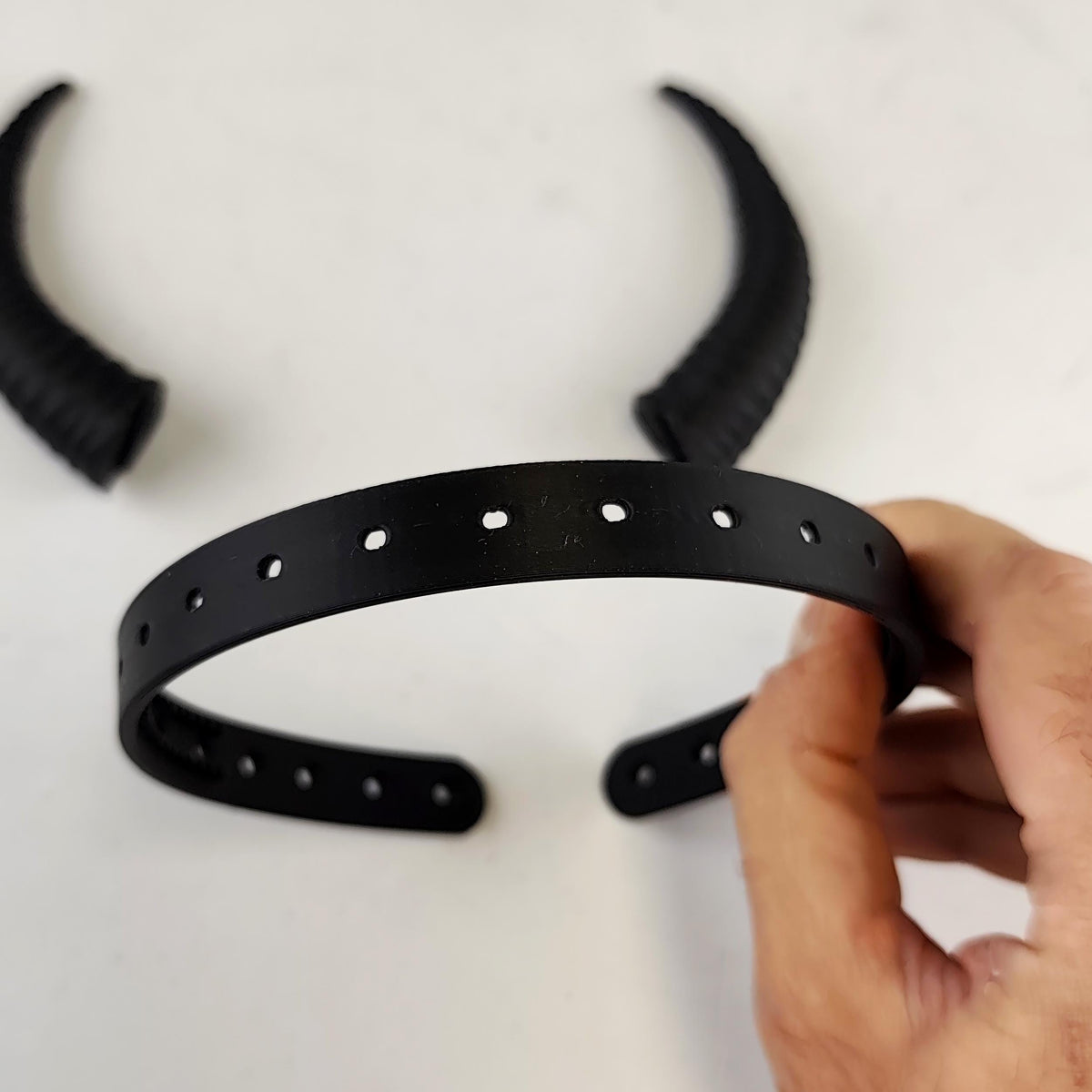 Product gallery view of Subtle 3D Printed Demon Horns.