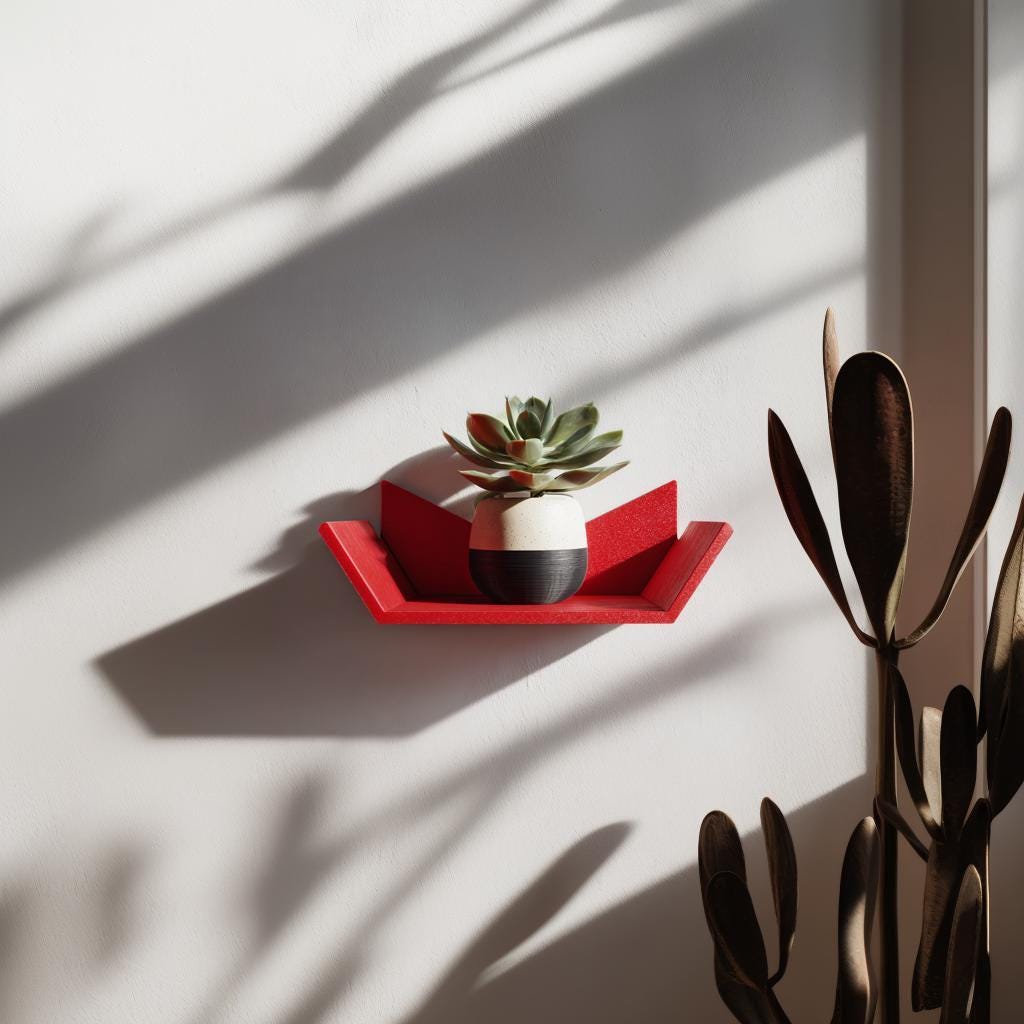 3D Printed Geometric Mini Wall Shelf shown in the product image.