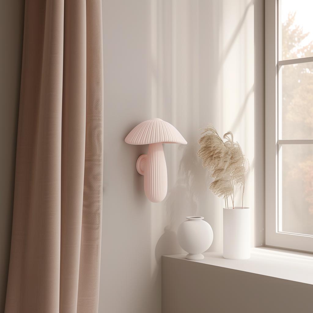 Alternate product view of 3D Printed Ribbed Mushroom Wall Sculpture.