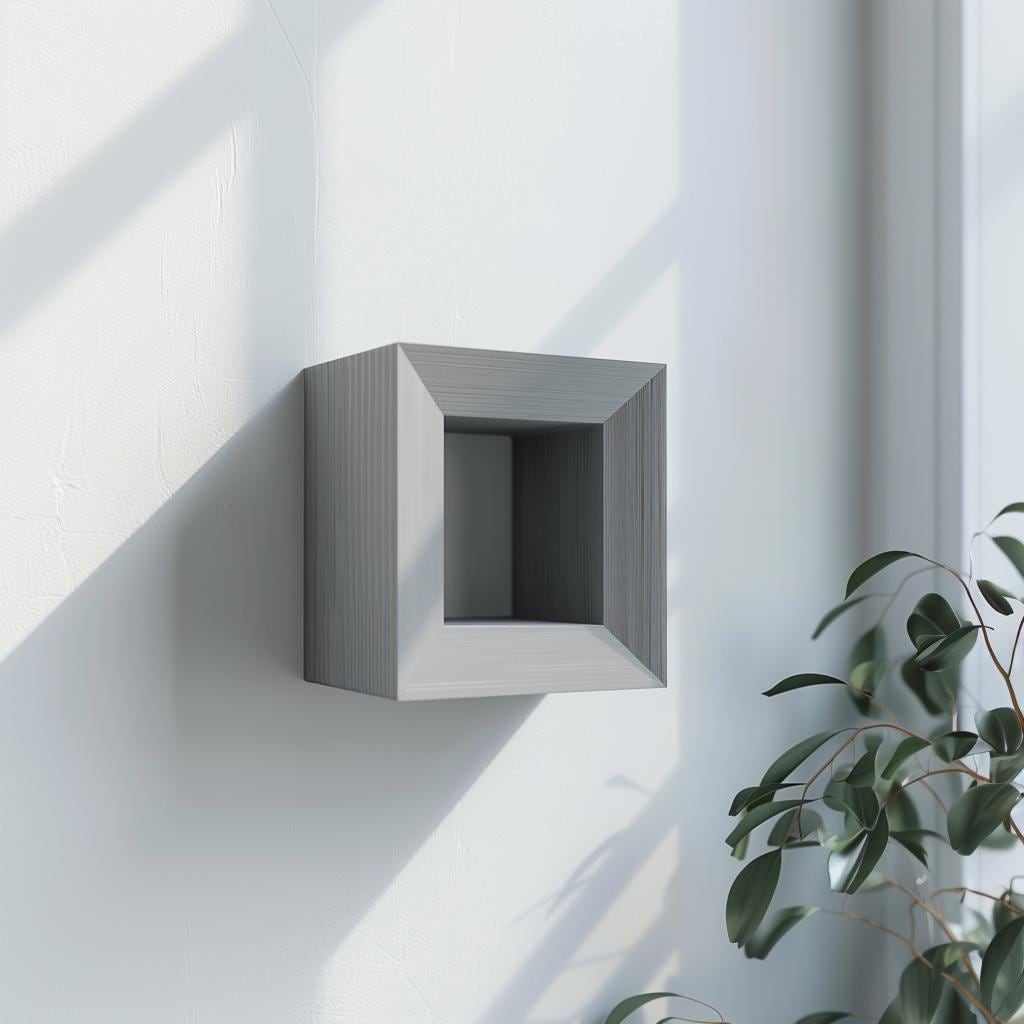 Product gallery view of 3D Printed Square Frame Wall Shelf.