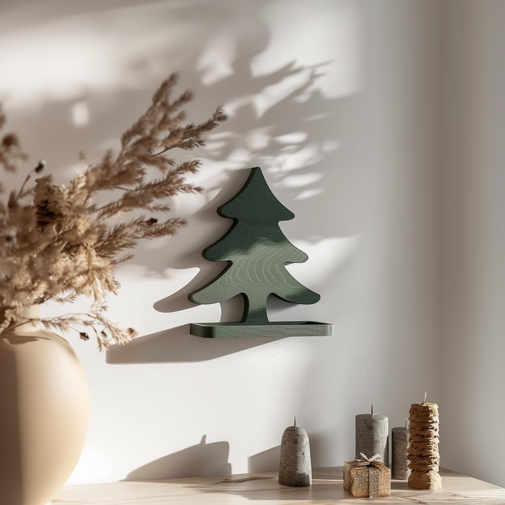 Alternate product view of 3D Printed Christmas Tree Wall Shelf.