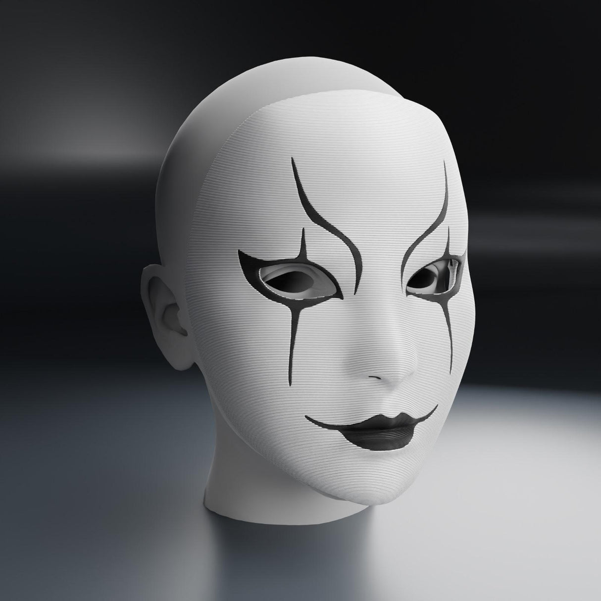 Additional product view of 3D Printed Onryo Ghost Mask.
