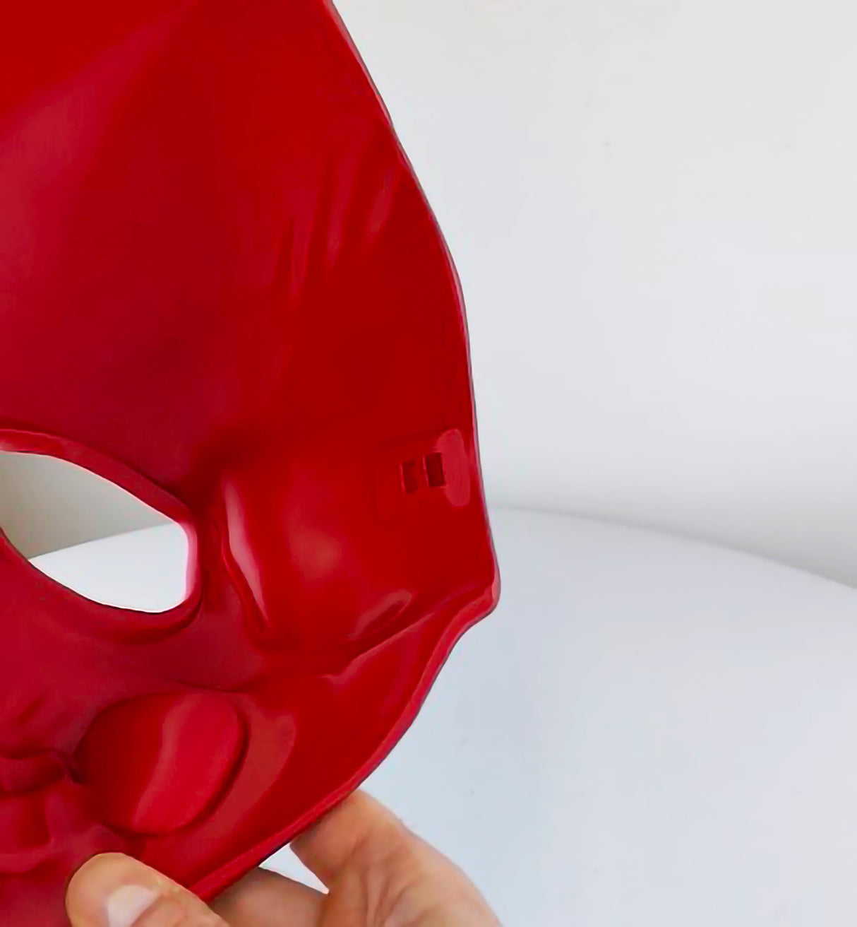 Product detail view of 3D Printed Skull Mask.