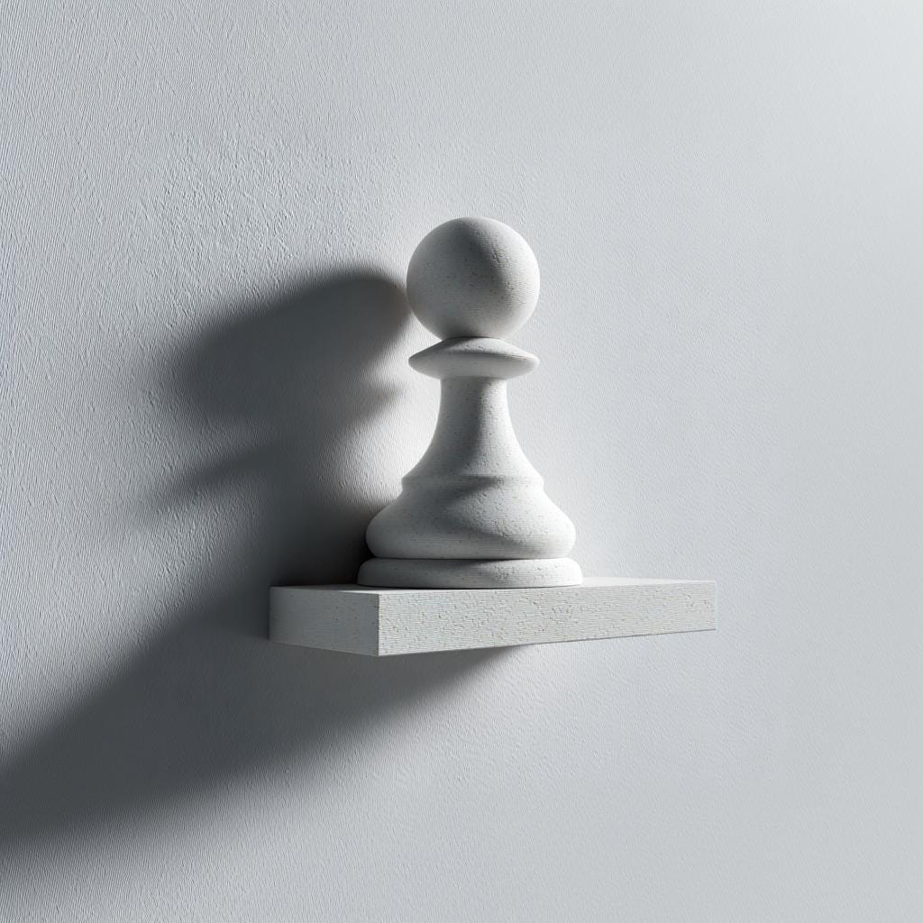 Product gallery view of 3D Printed Chess Pawn Wall Shelf.