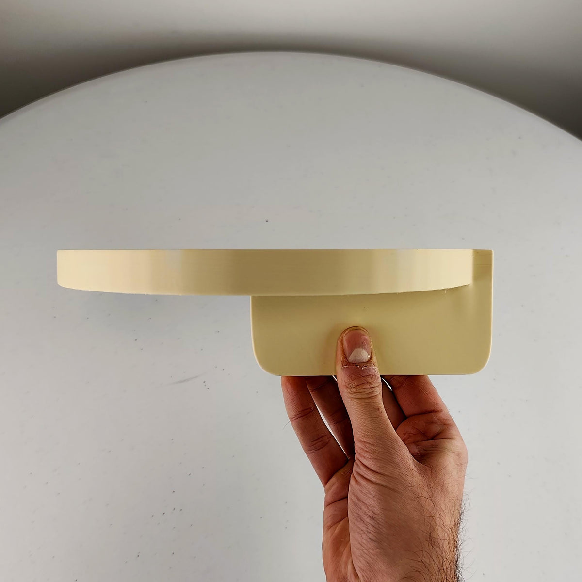 Product display view of 3D Printed Nautilus Spiral Wall Shelf.