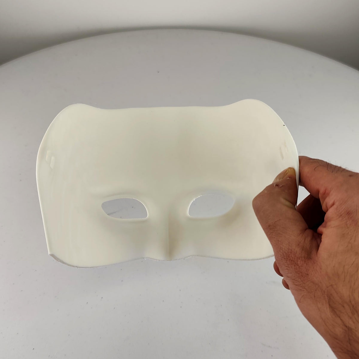Product presentation view of 3D Printed Half Face Craft Mask.