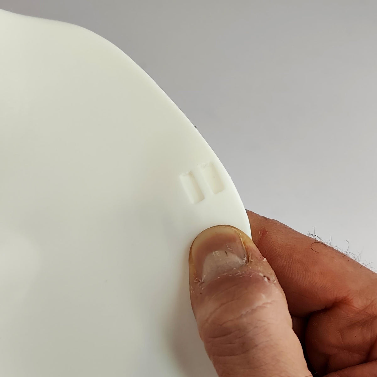 Alternate product presentation of 3D Printed Half Face Craft Mask.