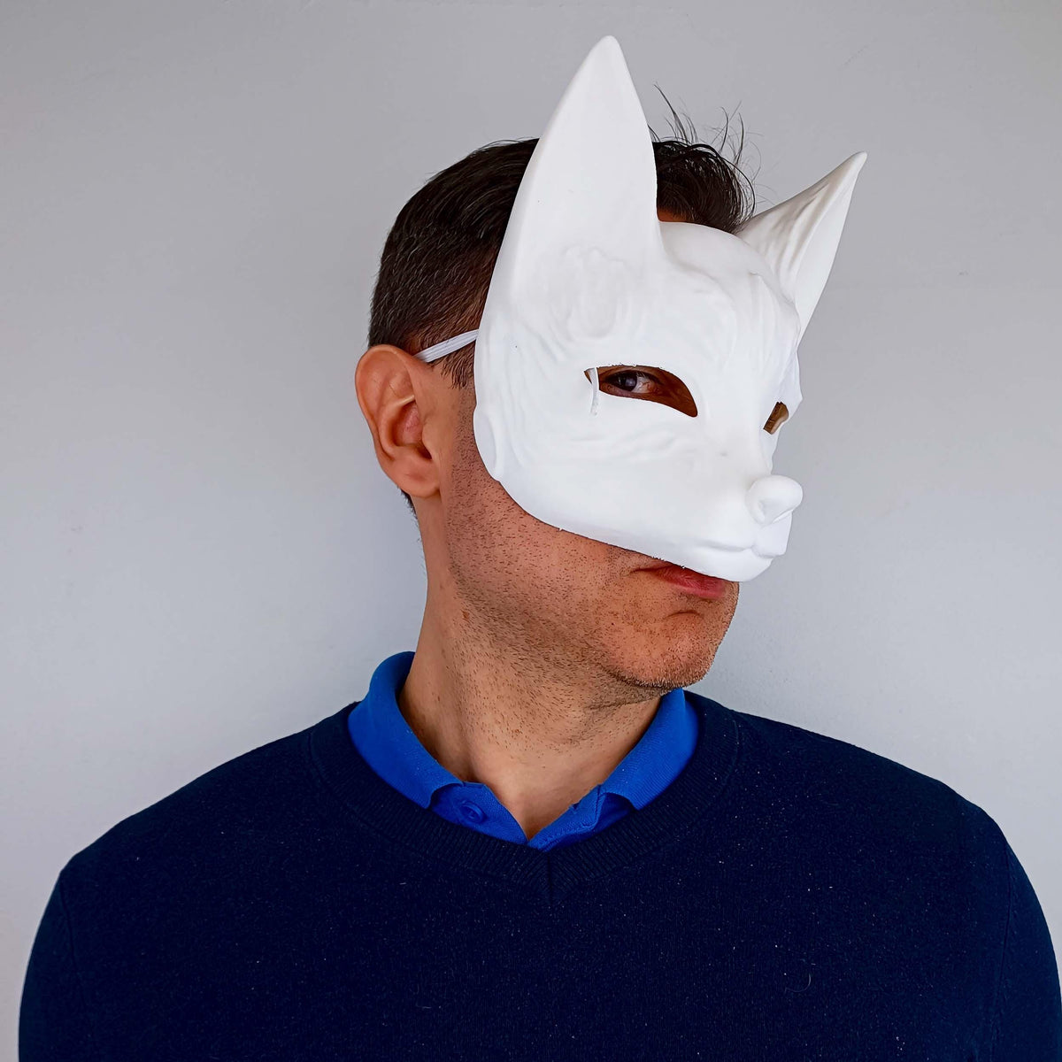 Alternate gallery view of 3D Printed Japanese Kitsune Fox Mask.