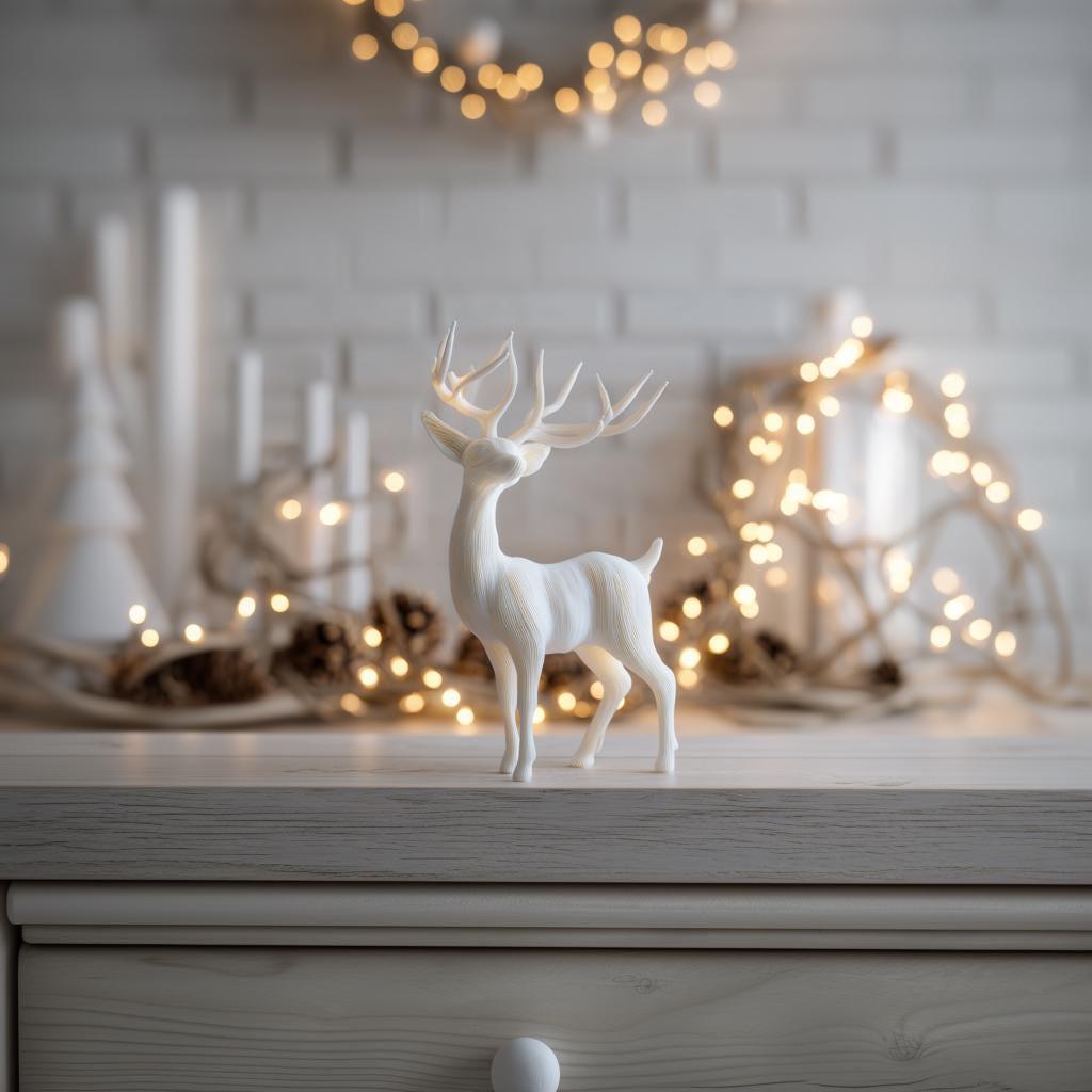 3D Printed Antlered Deer Sculpture shown in the product image.