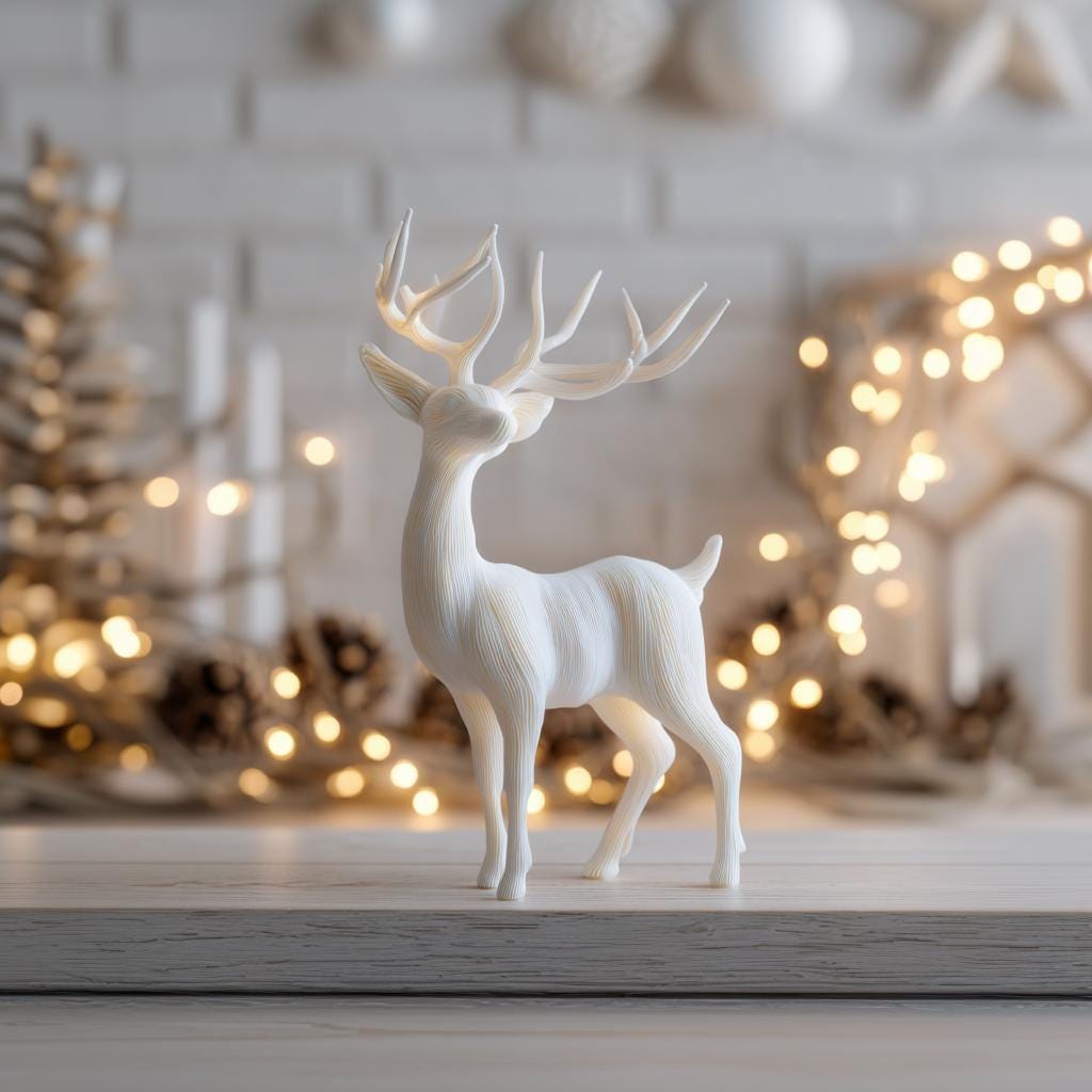 Additional product view of 3D Printed Antlered Deer Sculpture.