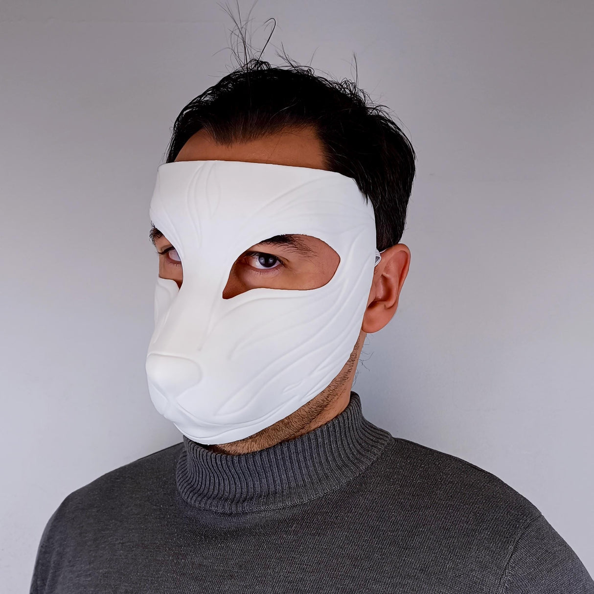 Additional product view of 3D Printed Kitsune Mask.