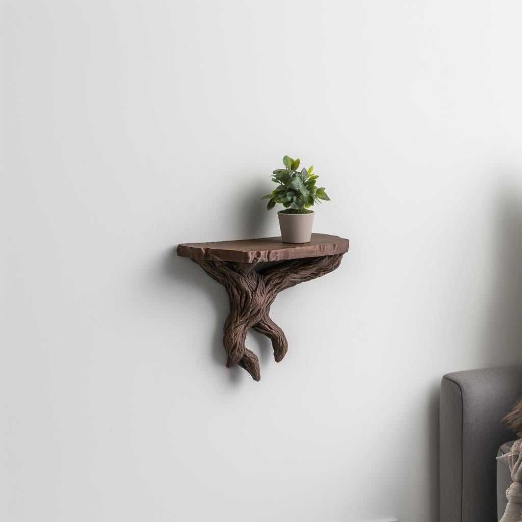 Additional product view of 3D Printed Tree Branch Wall Shelf.