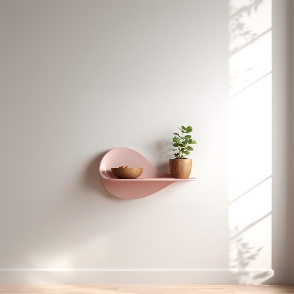 3D Printed Wavy Wall Shelf shown in the product image.