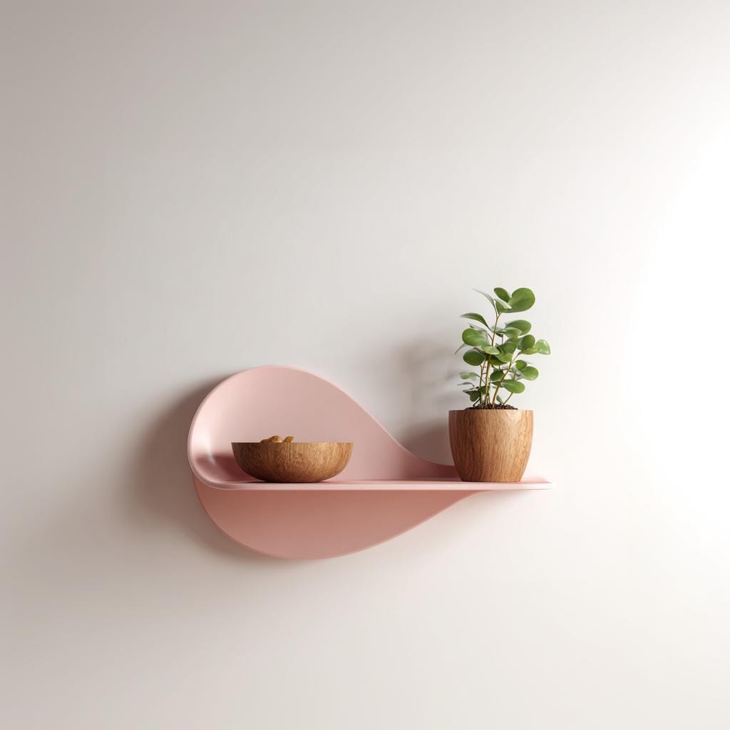 Additional product view of 3D Printed Wavy Wall Shelf.